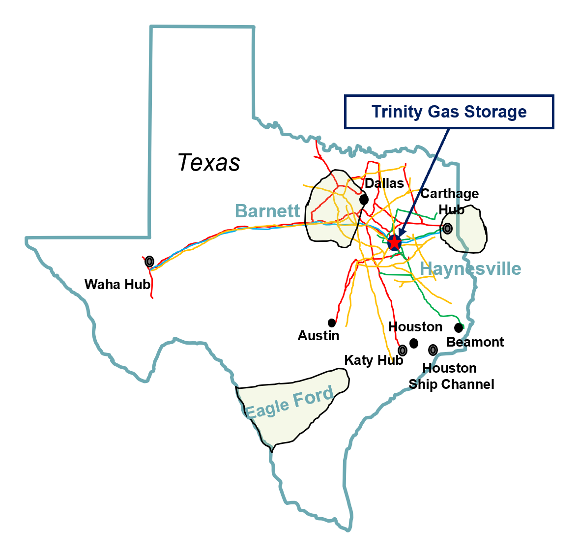 Map of Trinity Gas Storage